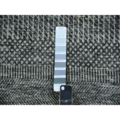 Modern and Contemporary Wool Hand Knotted Rug Grey No Border 2.7X18.5 -O079879