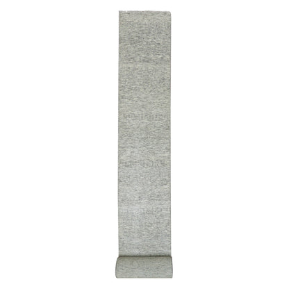 Modern and Contemporary Wool Hand Knotted Rug Grey No Border 2.5X26.3 -O079880