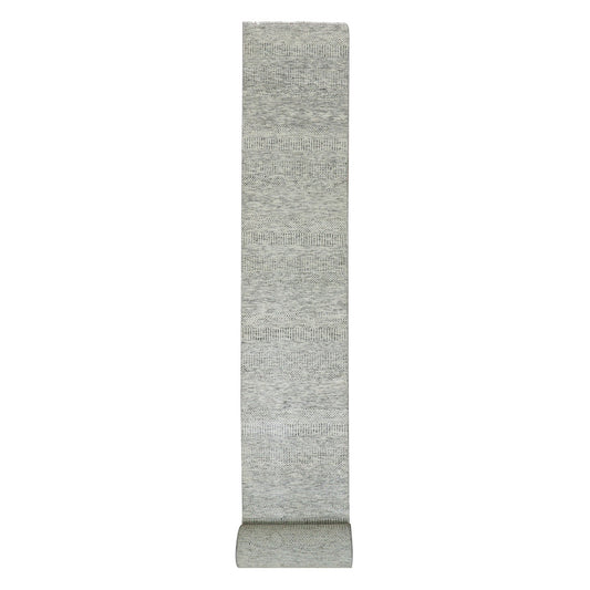 Modern and Contemporary Wool Hand Knotted Rug Grey No Border 2.5X26.3 -O079880