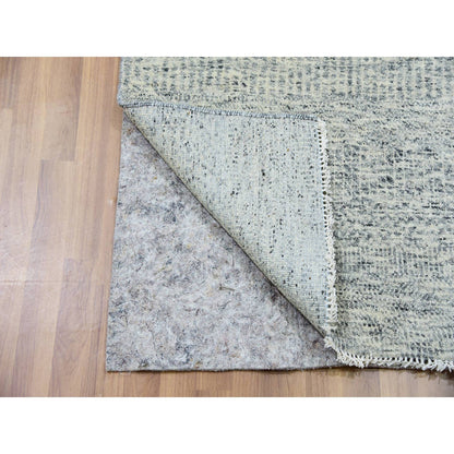 Modern and Contemporary Wool Hand Knotted Rug Grey No Border 2.7X9.10 -O079881