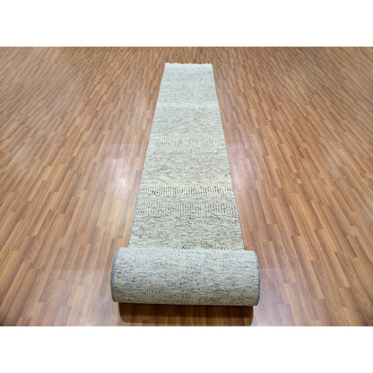 Modern and Contemporary Wool Hand Knotted Rug Grey No Border 2.5X28.3 -O079882