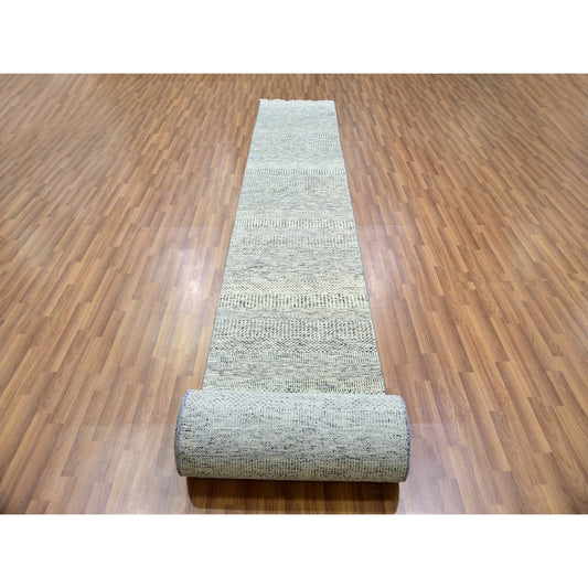 Modern and Contemporary Wool Hand Knotted Rug Grey No Border 2.5X28.3 -O079882