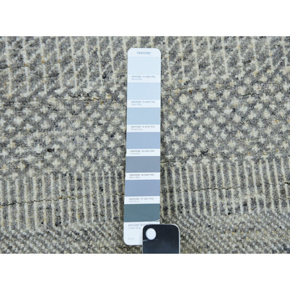 Modern and Contemporary Wool Hand Knotted Rug Grey No Border 2.5X28.5 -O079883