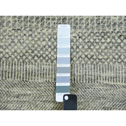 Modern and Contemporary Wool Hand Knotted Rug Grey No Border 2.5X26.2 -O079884