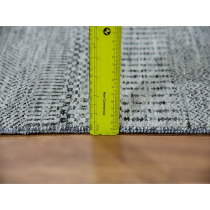 Modern and Contemporary Wool Hand Knotted Rug Grey No Border 2.7X18.4 -O079885