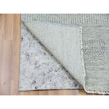 Modern and Contemporary Wool Hand Knotted Rug Grey No Border 2.6X12.4 -O079887