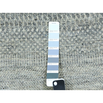 Modern and Contemporary Wool Hand Knotted Rug Grey No Border 2.6X12.4 -O079887