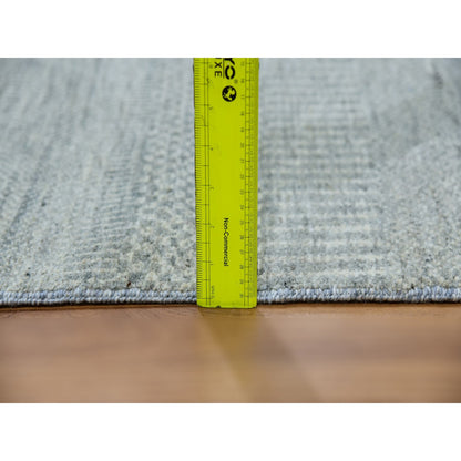 Modern and Contemporary Wool Hand Knotted Rug Grey No Border 2.6X12.4 -O079887
