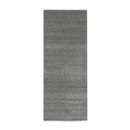 Modern and Contemporary Wool Hand Knotted Rug Grey No Border 4.0X10.2 -O079889