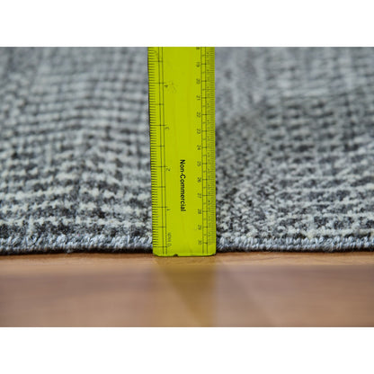 Modern and Contemporary Wool Hand Knotted Rug Grey No Border 4.0X10.2 -O079889