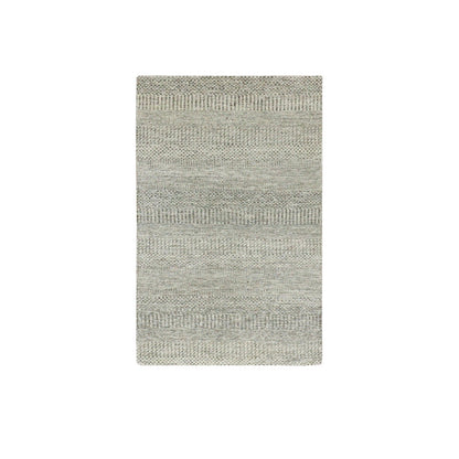 Modern and Contemporary Wool Hand Knotted Rug Grey No Border 3.0X5.2 -O079891