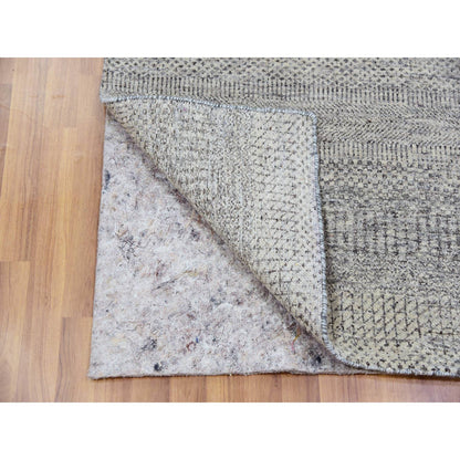 Modern and Contemporary Wool Hand Knotted Rug Grey No Border 3.0X5.2 -O079891