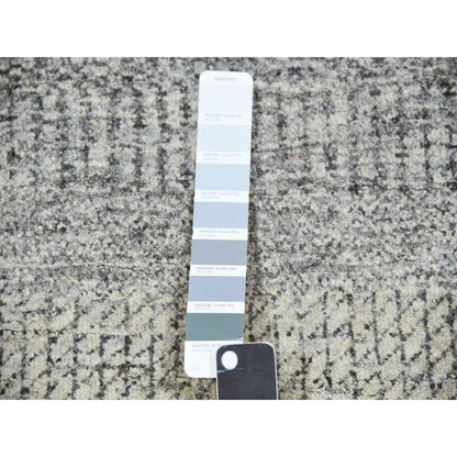 Modern and Contemporary Wool Hand Knotted Rug Grey No Border 3.0X5.2 -O079891