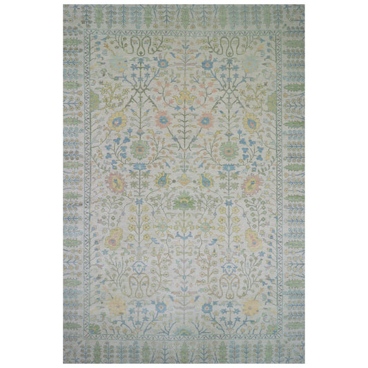 Oushak And Peshawar Wool Hand Knotted Rug Ivory Vista White 14.2X20.0 -O079894