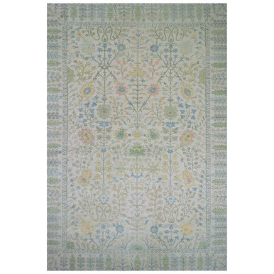 Oushak And Peshawar Wool Hand Knotted Rug Ivory Vista White 14.2X20.0 -O079894