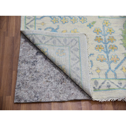 Oushak And Peshawar Wool Hand Knotted Rug Ivory Vista White 14.2X20.0 -O079894