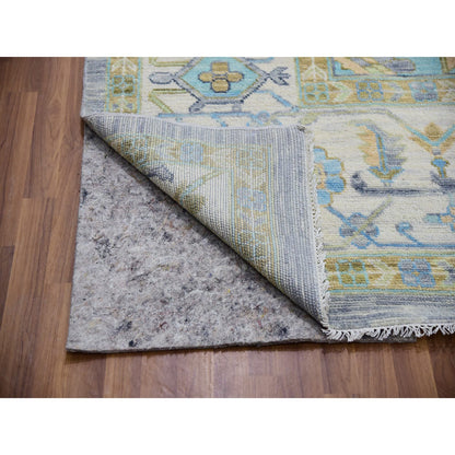 Oushak And Peshawar Wool Hand Knotted Rug Grey Vista White 12.2X15.4 -O079896