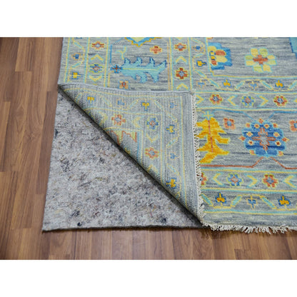 Oushak And Peshawar Wool Hand Knotted Rug Grey Gray 12.2X15.2 -O079902