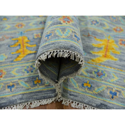 Oushak And Peshawar Wool Hand Knotted Rug Grey Gray 12.2X15.2 -O079902