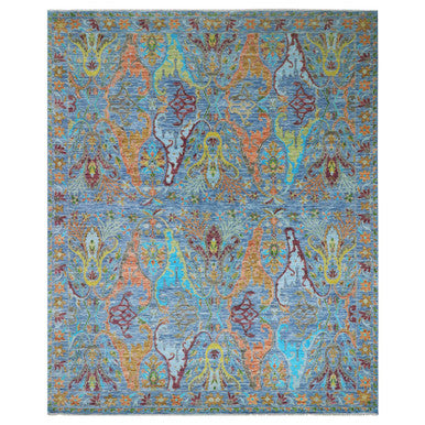 Oushak And Peshawar Wool Hand Knotted Rug Blue Blue 12.3X15.0 -O079903