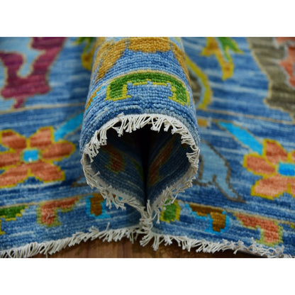 Oushak And Peshawar Wool Hand Knotted Rug Blue Blue 12.3X15.0 -O079903