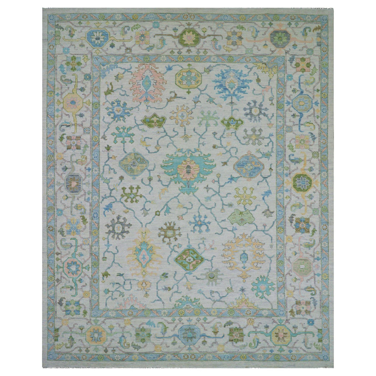 Ivory 12'2" x 15'0" Oushak And Peshawar Hand knotted Wool Rug - Sku: O079904