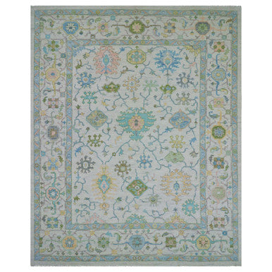 Oushak And Peshawar Wool Hand Knotted Rug Ivory White 12.2X15.0 -O079904