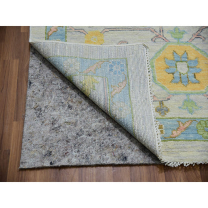 Oushak And Peshawar Wool Hand Knotted Rug Ivory White 12.2X15.0 -O079904