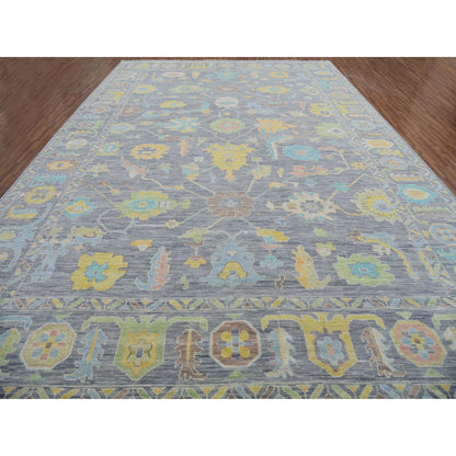 Oushak And Peshawar Wool Hand Knotted Rug Grey Marengo Gray 12.2X18.0 -O079910