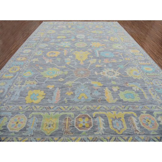 Oushak And Peshawar Wool Hand Knotted Rug Grey Marengo Gray 12.2X18.0 -O079910