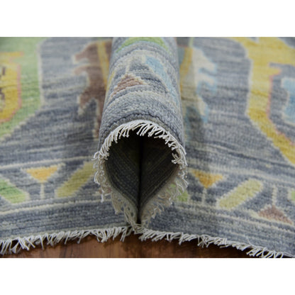 Oushak And Peshawar Wool Hand Knotted Rug Grey Marengo Gray 12.2X18.0 -O079910