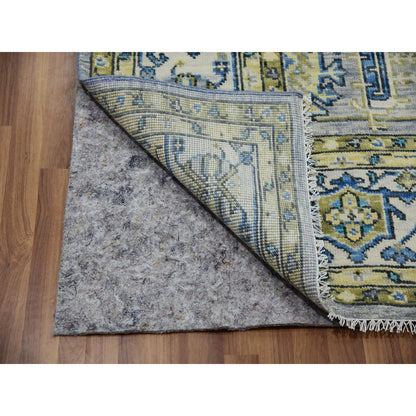 Heriz Wool Hand Knotted Rug Grey White 8.0X10.1 -O079917