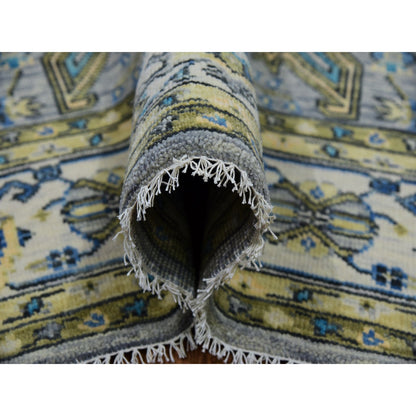 Heriz Wool Hand Knotted Rug Grey White 8.0X10.1 -O079917