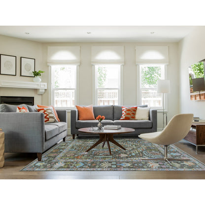 Oushak And Peshawar Wool Hand Knotted Rug Brown Grayish Brown 8.0X10.3 -O079918