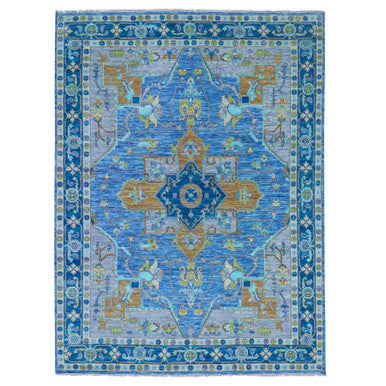 Heriz Wool Hand Knotted Rug Blue Blue 9.2X12.2 -O079926