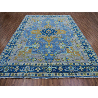 Heriz Wool Hand Knotted Rug Blue Blue 9.2X12.2 -O079926