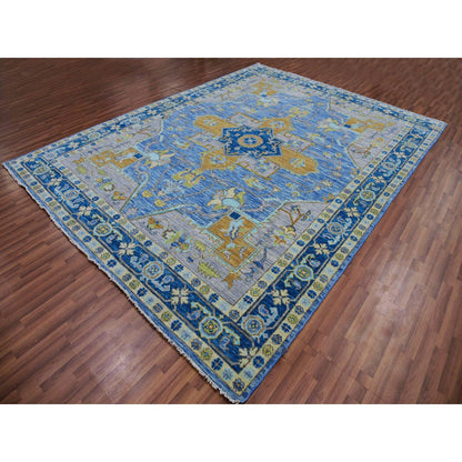Heriz Wool Hand Knotted Rug Blue Blue 9.2X12.2 -O079926