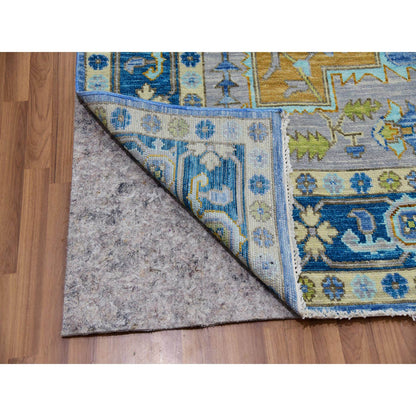 Heriz Wool Hand Knotted Rug Blue Blue 9.2X12.2 -O079926