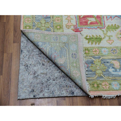 Heriz Wool Hand Knotted Rug Pink Blue 9.1X12.0 -O079930