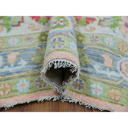 Heriz Wool Hand Knotted Rug Pink Blue 9.1X12.0 -O079930