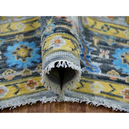 Heriz Wool Hand Knotted Rug Blue Black 9.3X12.5 -O079933