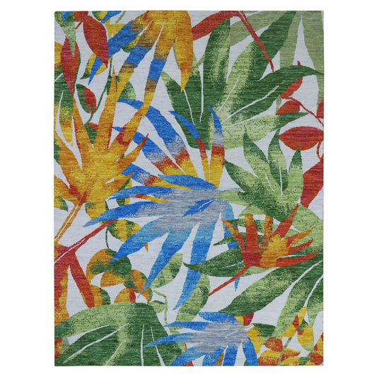 Modern and Contemporary Wool Hand Knotted Rug Ivory No Border 9.0X12.3 -O079936