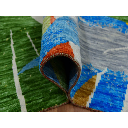 Modern and Contemporary Wool Hand Knotted Rug Ivory No Border 9.0X12.3 -O079936