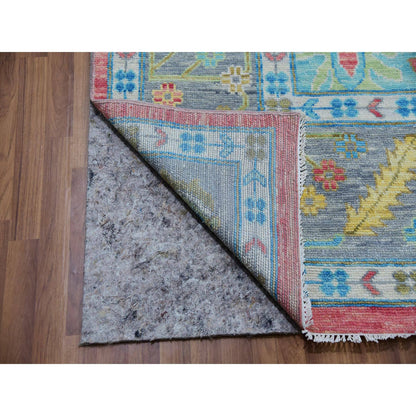 Oushak And Peshawar Wool Hand Knotted Rug Pink Gray 10.1X14.0 -O079939