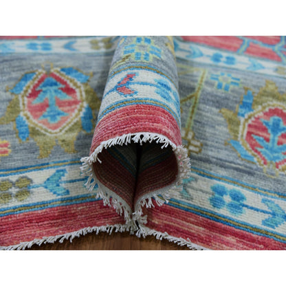 Oushak And Peshawar Wool Hand Knotted Rug Pink Gray 10.1X14.0 -O079939