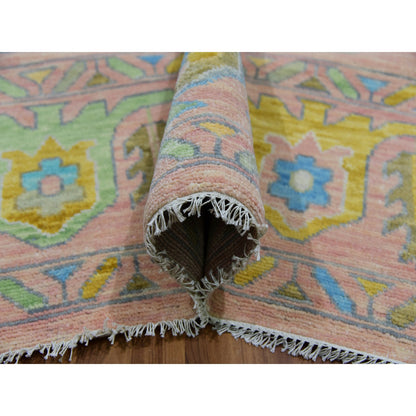 Oushak And Peshawar Wool Hand Knotted Rug Pink Pink 10.1X13.9 -O079941