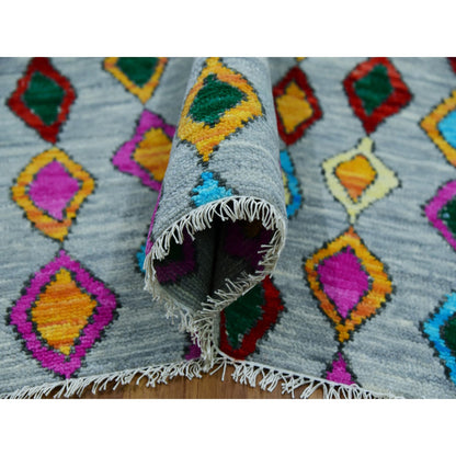 Modern and Contemporary Wool Hand Knotted Rug Grey No Border 10.2X14.0 -O079944