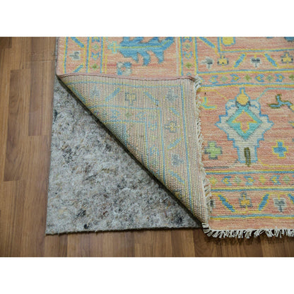 Oushak And Peshawar Wool Hand Knotted Rug Pink Pink 10.3X14.0 -O079946