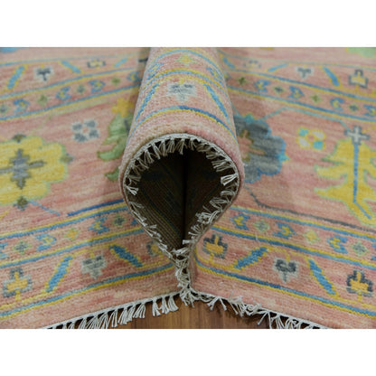 Oushak And Peshawar Wool Hand Knotted Rug Pink Pink 10.3X14.0 -O079946