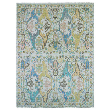 Tribal & Geometric Wool Hand Knotted Rug Ivory Ivory 10.4X14.0 -O079951